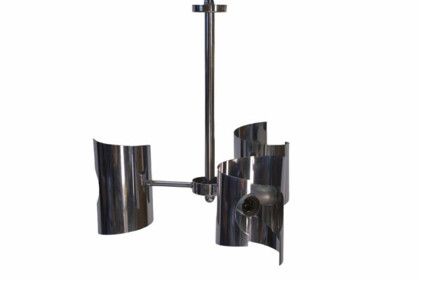 Suspension vintage en acier chromé design 1970's