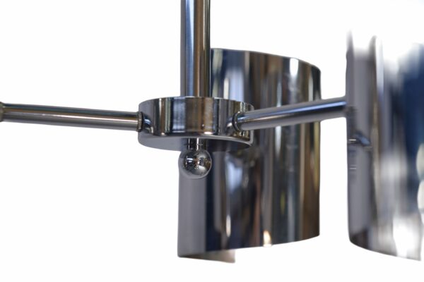 Suspension vintage en acier chromé design 1970's