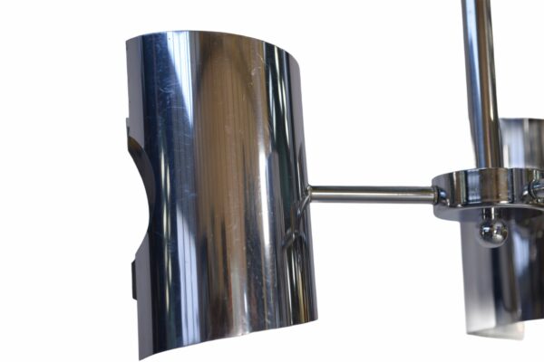 Suspension vintage en acier chromé design 1970's