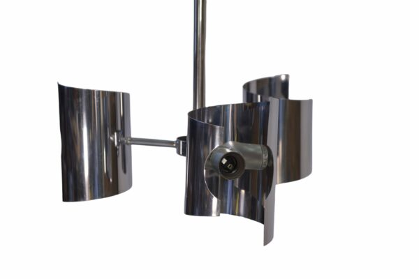 Suspension vintage en acier chromé design 1970's