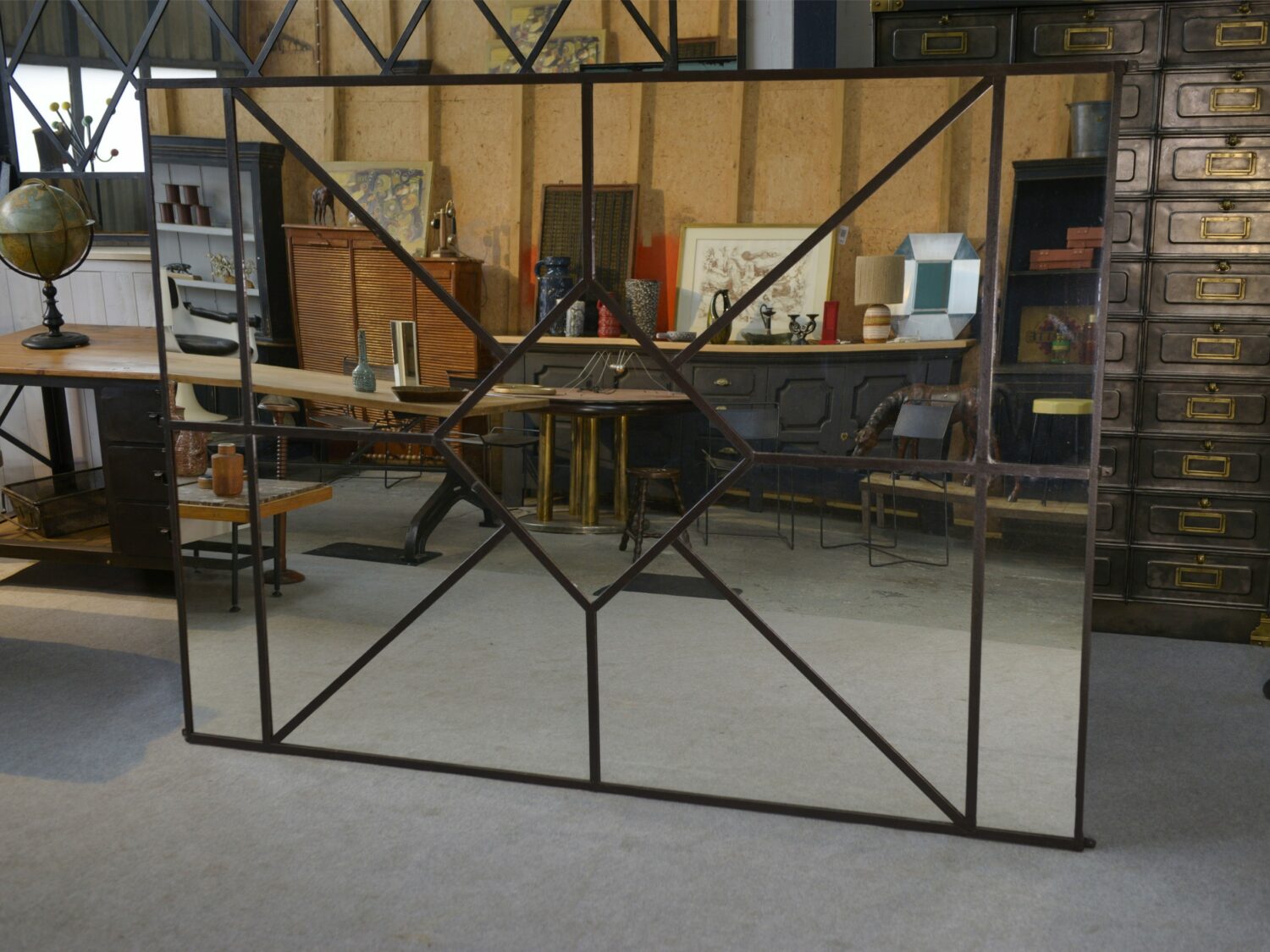 Grand miroir industriel 1960's
