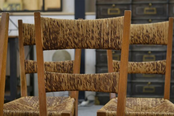 Ensemble de 8 chaises dans le goût de Geneviève Pons 1950's