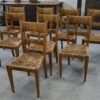 Ensemble de 8 chaises dans le goût de Geneviève Pons 1950's
