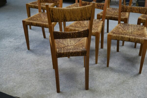Ensemble de 8 chaises dans le goût de Geneviève Pons 1950's