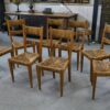 Ensemble de 8 chaises dans le goût de Geneviève Pons 1950's