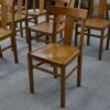 Ensemble de 10 chaises bistrot en hêtre 1950's