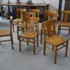 Ensemble de 10 chaises bistrot en hêtre 1950's