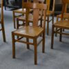 Ensemble de 10 chaises bistrot en hêtre 1950's