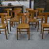 Ensemble de 10 chaises bistrot en hêtre 1950's