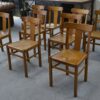 Ensemble de 10 chaises bistrot en hêtre 1950's