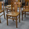 Ensemble de 10 chaises bistrot en hêtre 1950's