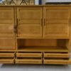 Armoire en chêne massif par Guillerme et Chambron et céramique par Danikowski 1950's