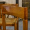 Ensemble de 4 chaises en orme massif et assise en jonc dans le goût Maison Regain 1960's