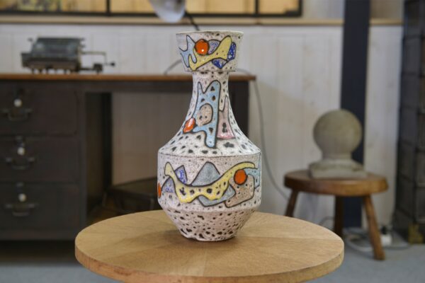 Vase en céramique par Marius Bessone à Vallauris 1950's