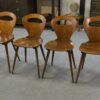 Lot de 4 chaises modèle "Fourmi" par Baumann 1950's