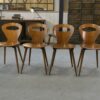 Lot de 4 chaises modèle "Fourmi" par Baumann 1950's