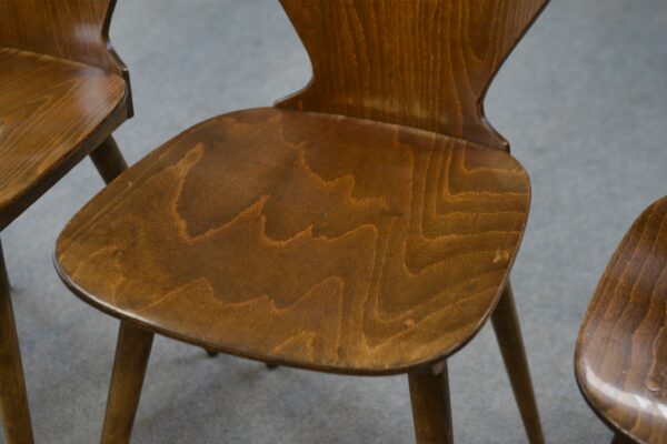 Lot de 4 chaises modèle "Fourmi" par Baumann 1950's
