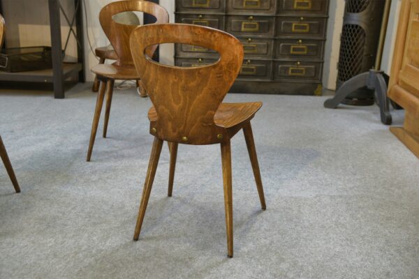 Lot de 4 chaises modèle "Fourmi" par Baumann 1950's