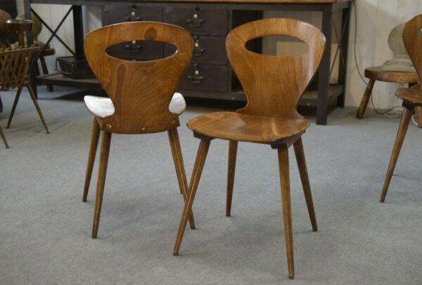 Lot de 4 chaises modèle "Fourmi" par Baumann 1950's