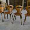 Lot de 4 chaises modèle "Fourmi" par Baumann 1950's