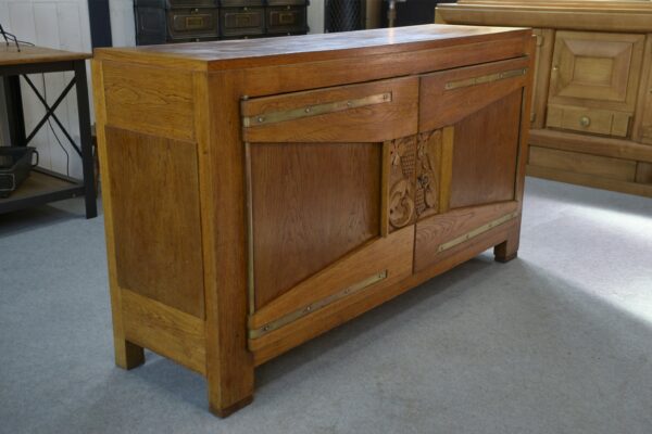 Buffet en chêne massif Art déco par Henri Bonjour 1930's