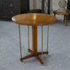 Table d'appoint circulaire en laiton, orme et loupe d'orme 1940's
