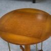 Table d'appoint circulaire en laiton, orme et loupe d'orme 1940's