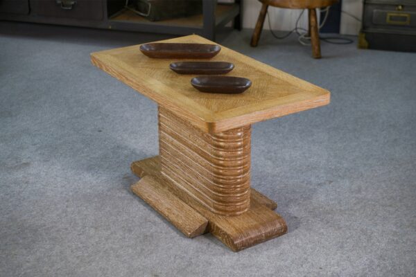 Table d'appoint en chêne massif attribué à Gaston Poisson 1960's