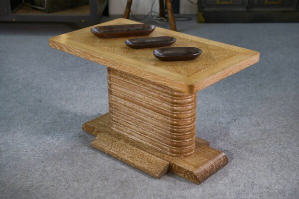 Table d'appoint en chêne massif attribué à Gaston Poisson 1960's