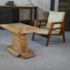 Table d'appoint en chêne massif attribué à Gaston Poisson 1960's