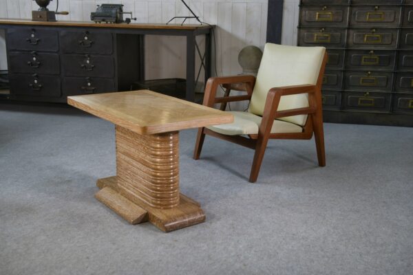 Table d'appoint en chêne massif attribué à Gaston Poisson 1960's